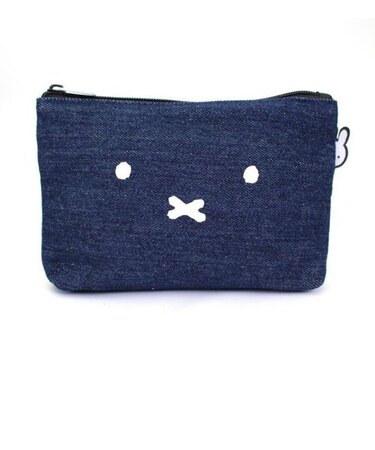 ミッフィー miffy 帆布ポーチ M フェイス 小物入れ デニムブルー
