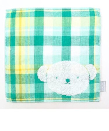 ミッフィー ボリス カラフルチェック ハンカチ グリーン タオルハンカチ タオル 学校 オフィス