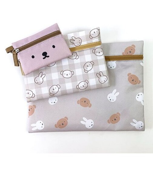 ミッフィー ボリス 3連 ポーチ 小物入れ 収納 片付け 学校 オフィス