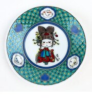水森亜土 九谷焼 豆皿 キモノ 和食器 お皿 亜土ちゃん
