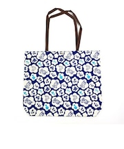 水森亜土 和柄シリーズ 手提げトート 青 トートバッグ おでかけ 亜土ちゃん