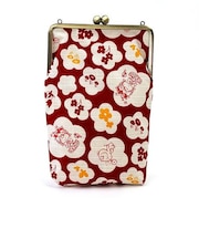 水森亜土 和柄シリーズ ご朱印帳ポーチ 赤 がま口 亜土ちゃん