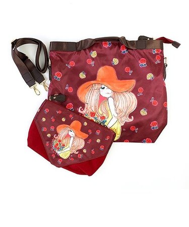 水森亜土 SAC スカーフ親子バッグ RE バラ ショルダーバッグ ポーチ 亜土ちゃん