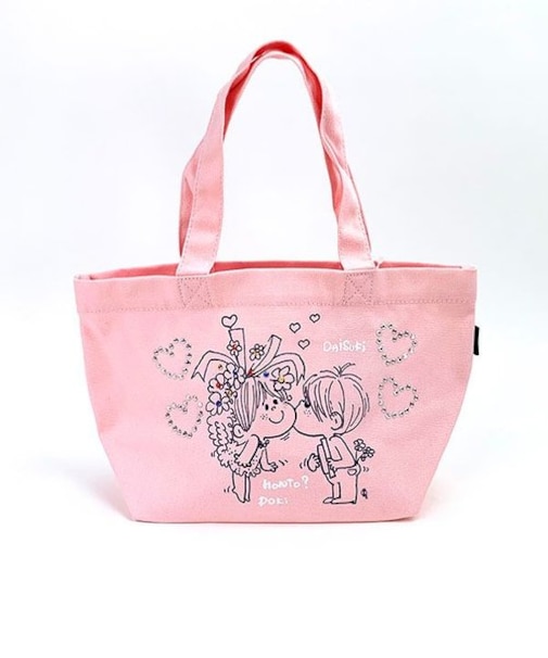 水森亜土 クリスタルランチトート キス ピンク 亜土ちゃん