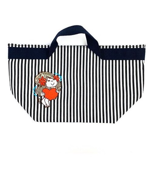 水森亜土 ランチトート ストライプ ハート パターンシリーズ トートバッグ 亜土ちゃん