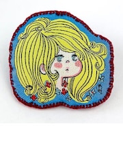 水森亜土 ジャガードブローチ カオ2 アクセサリー 亜土ちゃん