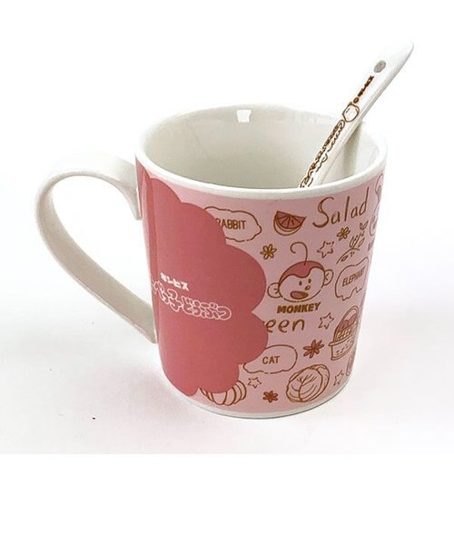 たべっ子どうぶつ ギンビス スプーン付きマグ コップ ピンク