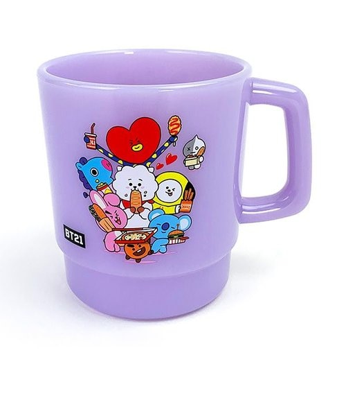 BT21 スタッキングマグ パープル 350ml マグカップ コップ 日本
