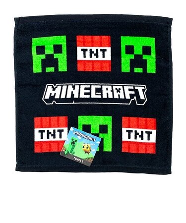 マインクラフト Minecraft タオルＳ クリーパー&TNT火薬 マイクラ ハンドタオル ブラック