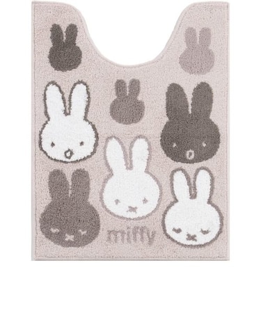 ミッフィー miffy ロングトイレマット サプライズミッフィー 80×60 GY グレー