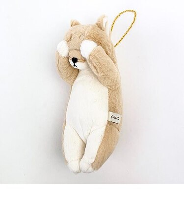 くびねっこ マスコットポーチ シバイヌ ベージュ 小物入れ ぬいぐるみ