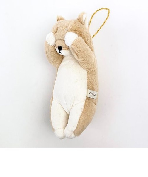 くびねっこ マスコットポーチ シバイヌ ベージュ 小物入れ ぬいぐるみ