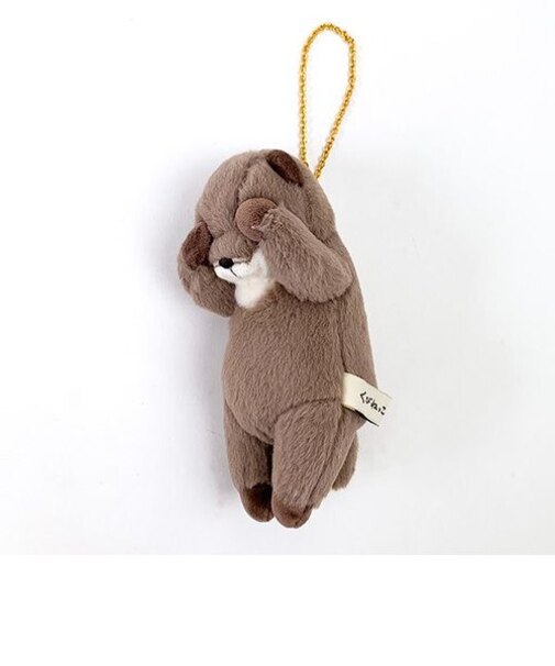 くびねっこ リールマスコット カワウソ ブラウン ぬいぐるみ キーホルダー