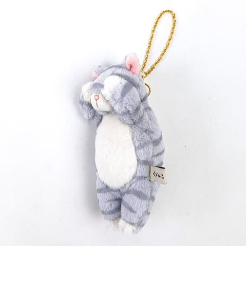 くびねっこ リールマスコット サバトラ グレー ぬいぐるみ キーホルダー