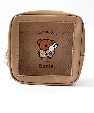 ミッフィー miffy ボックスポーチ ボリス BR ブラウン シャーベットメッシュシリーズ