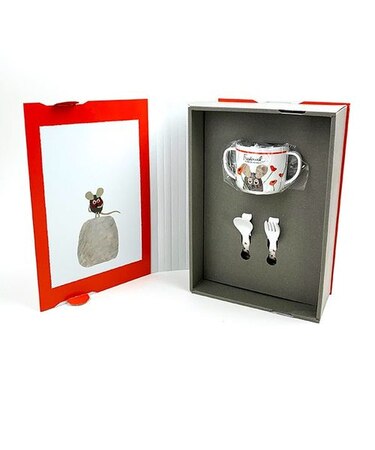 レオ・レオニ フレデリック ちょっとかわったのねずみのはなし メラミンギフトセット ベビー 食器 レッド