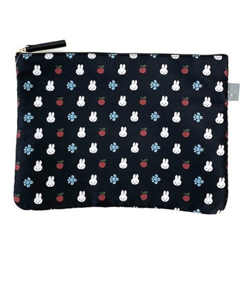 ミッフィー miffy フラットポーチ ブラック ジャガード織り  小物入れ