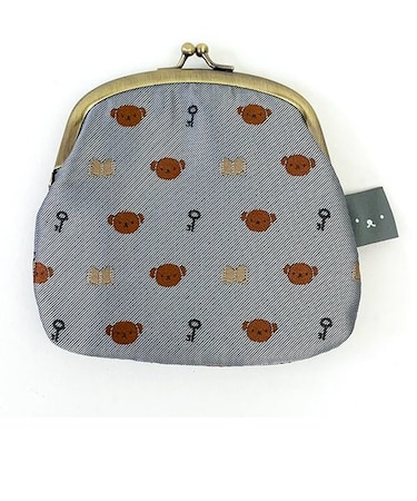 ミッフィー miffy ボリス がま口財布 グレー ジャガード織り  小物入れ