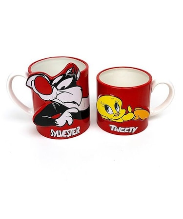 LOONEYTUNES トゥイーティー&シルベスター トゥイ―ティー&シルベスターペアマグ マグカップ レッド