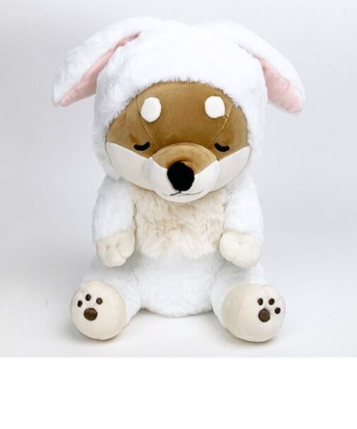 プレミアムねむねむアニマルズ ウサギコタロウ フードお座り抱きまくら Mサイズ 干支 ぬいぐるみ ホワイト