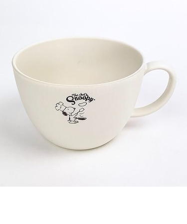 スヌーピー PEANUTS 木目調スープカップ　クッキング　シェフスヌーピー 食器 ホワイト  日本製