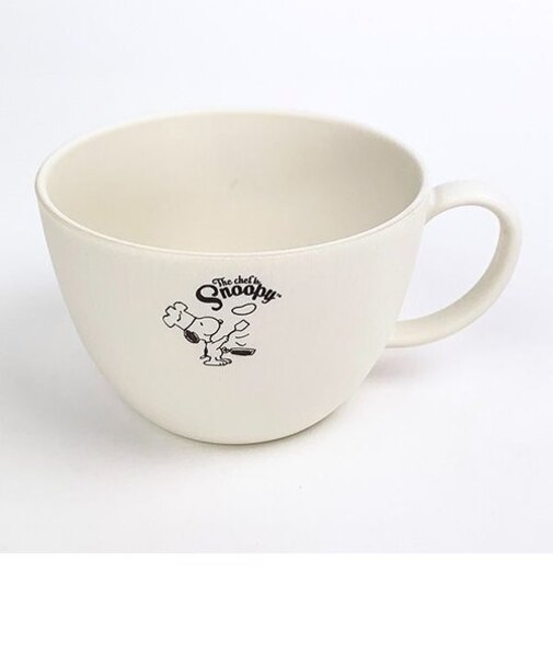 スヌーピー PEANUTS 木目調スープカップ　クッキング　シェフスヌーピー 食器 ホワイト  日本製