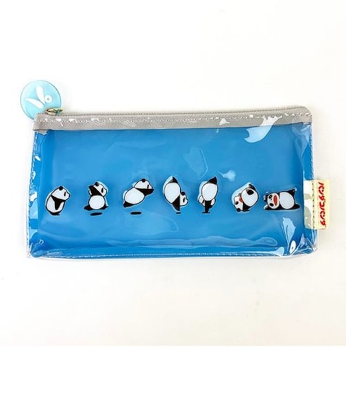 パンダコパンダ PVC ペンポーチ ブルー ペンケース ポーチ 学校 オフィス