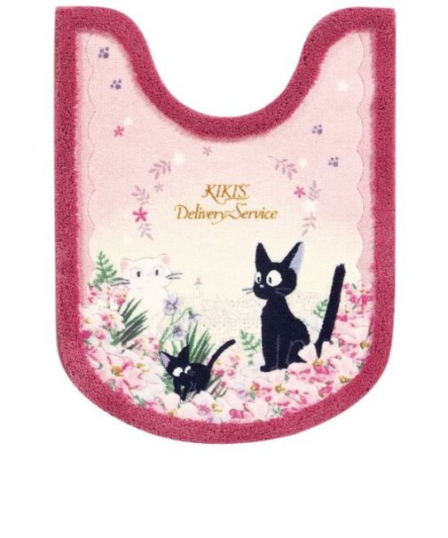 スタジオジブリ 魔女の宅急便 ジジ ロングトイレマット<1>PK トワイライトジジ マット ピンク 日本製