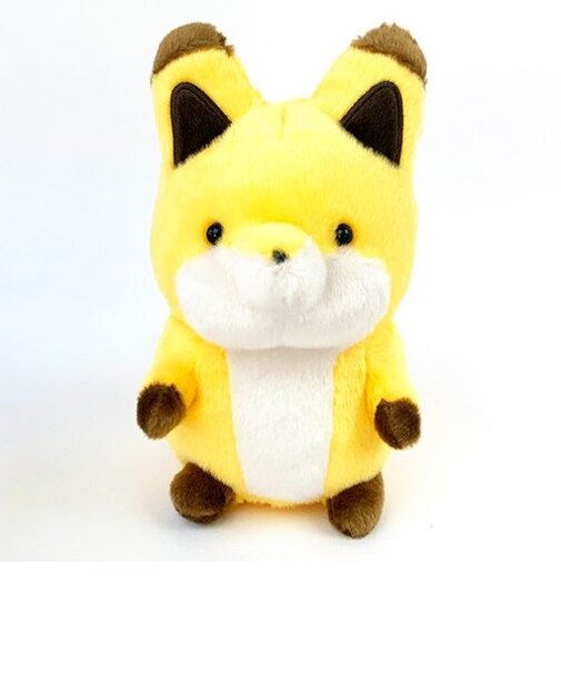 タヌキとキツネ キツネM ぬいぐるみ インテリア イエロー