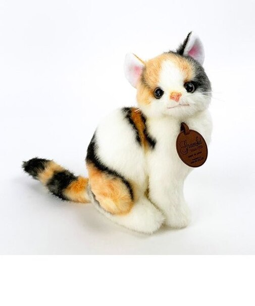   ミケ (ねこ) 座り I-6850ぬいぐるみ日本製 手作りグレイスフル 4905330108012 　 　  日本製