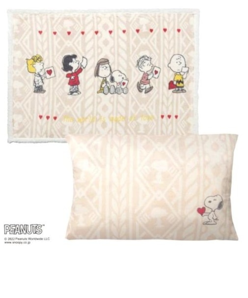 スヌーピー PEANUTS クッションインブランケット ひざ掛け     西川