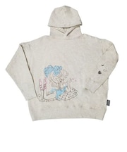 水森亜土 リラックスパーカー スエットパーカー リボン ライトグレー