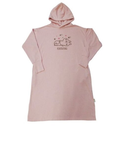 カナヘイの小動物カナヘイ リラックスパーカーワンピ スエットワンピース ホシ ピンク