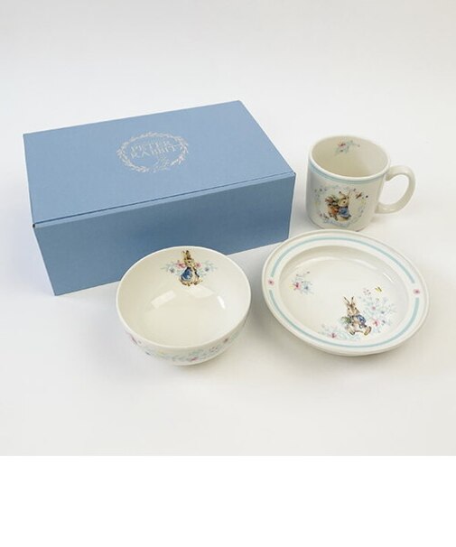 ピーターラビット 3ピースセット 食器セット ベビー食器 こども食器 ギフト お祝い 日本製 ホワイト