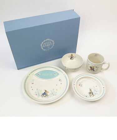 ピーターラビット 4ピースセット 食器セット ベビー食器 こども食器 ギフト お祝い 日本製 ホワイト