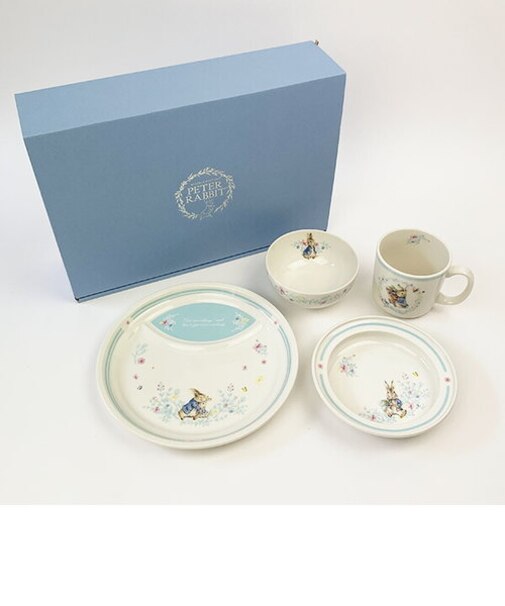 ピーターラビット 4ピースセット 食器セット ベビー食器 こども食器 ギフト お祝い 日本製 ホワイト