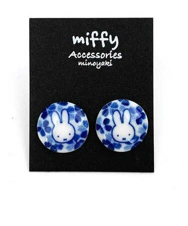 ミッフィー美濃焼 ノンホールピアス さくら アクセサリー ホワイト