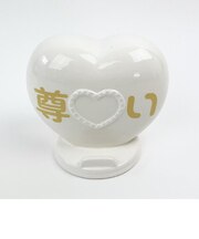 推し貯金箱 陶器製 インテリア 推し活 ハート ホワイト