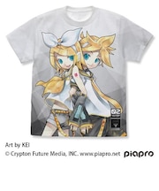鏡音リン・レン フルグラフィック  Tシャツ ホワイト XLサイズ