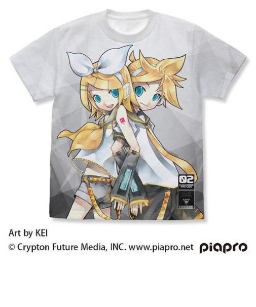 鏡音リン・レン フルグラフィック  Tシャツ ホワイト XLサイズ