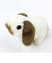 ロップイヤーうさぎ　 ブロークン りくのなかま ぬいぐるみ 白　茶耳 吉徳