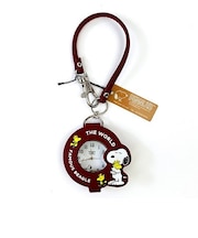 スヌーピー PEANUTS ストラップルーペウォッチ レッド ストラップ付き時計 エンジギフト