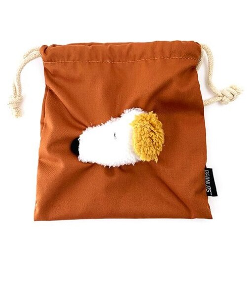 スヌーピー アンディ ボアフェイス巾着 巾着袋 小物入れ ブラウン