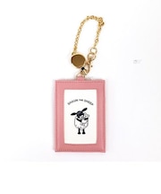 ひつじのショーン ストライプ  パスケース ピンク リール付き 定期入れ ICカードケース 学校 オフィス