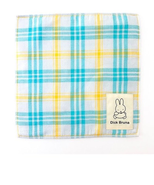 ミッフィー miffy チェックハンカチタオル ハンドタオル グリーン