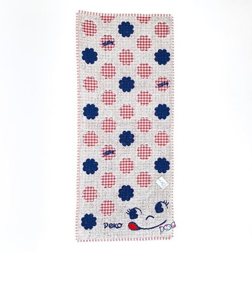 ペコちゃん フェイスタオル Peko&Poko スマイルミルキー 長タオル ぺこ ベージュ