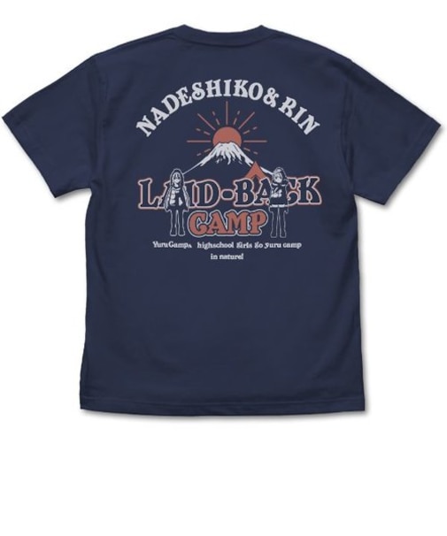 『ゆるキャン△』 富士山となでしこ＆リン Tシャツ ネイビー L 洋服 サマー インテリア