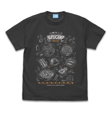 『ゆるキャン△』キャンプグルメ Tシャツ ブラック M 洋服 サマー インテリア