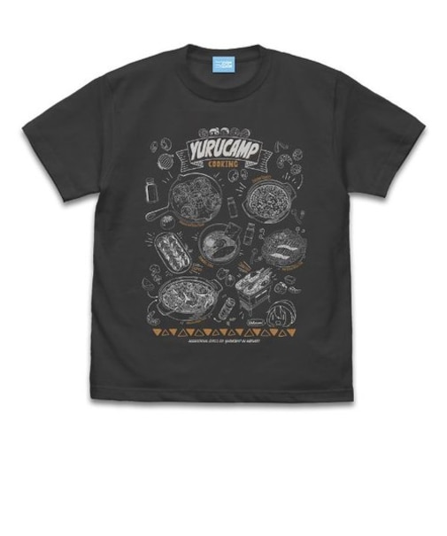 『ゆるキャン△』キャンプグルメ Tシャツ ブラック M 洋服 サマー インテリア