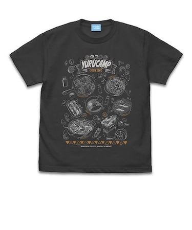『ゆるキャン△』キャンプグルメ Tシャツ ブラック S 洋服 サマー インテリア